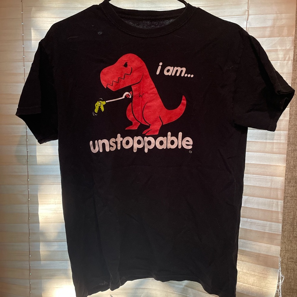 Spencer's Black Graphic Tee | Dinosaur Design | Size M